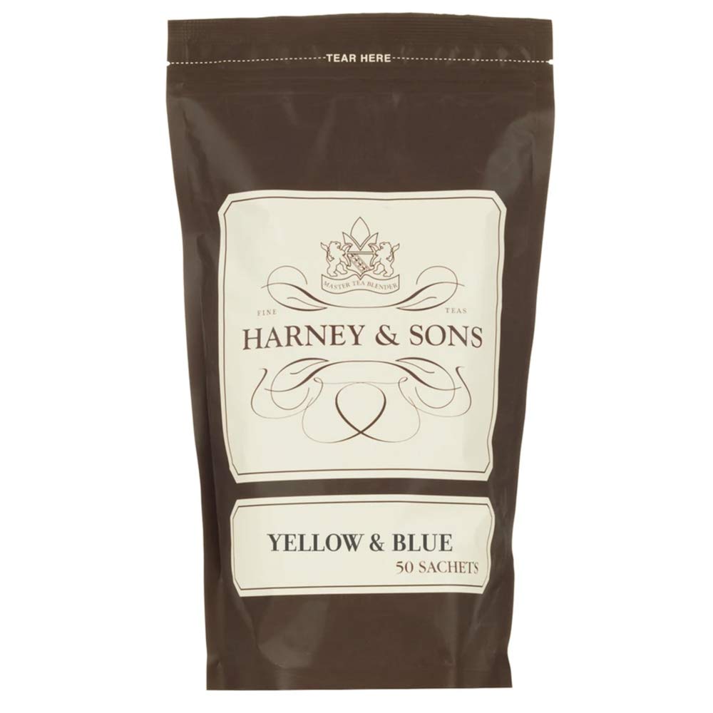 Harney & Sons Chamomile Tea Sachets, 50 Count, with Cornflowers, Brown