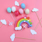 SULOLI Rainbow Cake Toppers Set, 12 Pcs Pastel Clay, 3.9 inches, Model S-PL-8554, Ideal for Kids Birthday Party Decorations