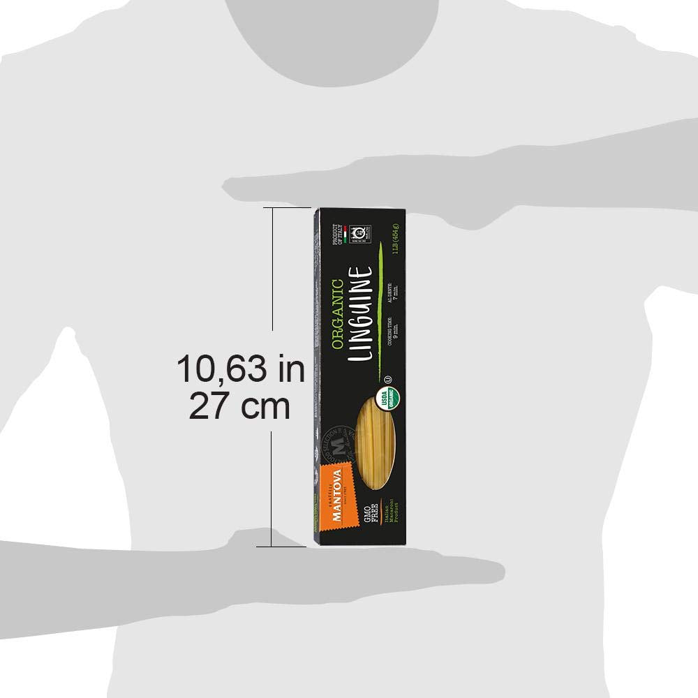 Mantova Organic Fettuccini Pasta - 100% Duspirit-inspired flavor Semolina - 16 Oz (Pack of 6) - Product of Italy