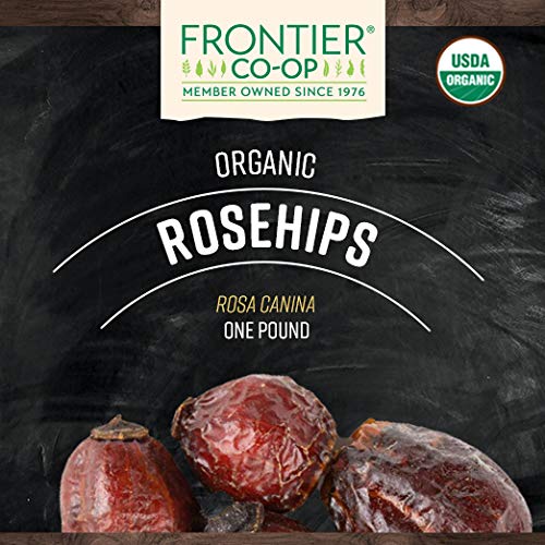 Frontier Co-op Organic Whole Rosehips, Dried Rose Hips, 1 lb, Dark Brown, FRO02556