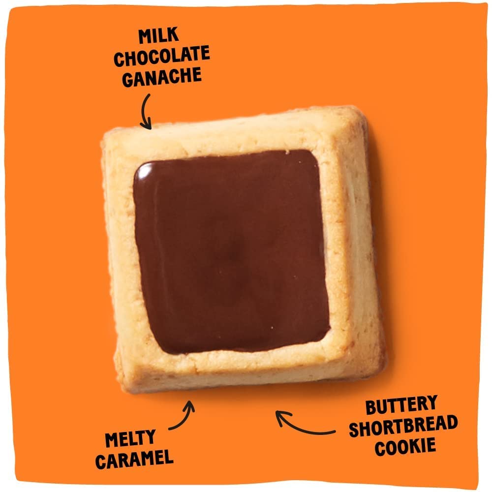 Michel et Augustin Cookies, Individually Wrapped Snacks, Changemaker Gift Box, Milk Chocolate & Caramel Shortbread, Bulk Snacks,