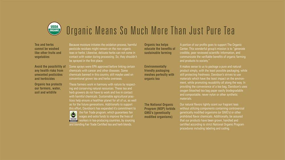 Davidson'S Organics, Tulsi Pure Leaves, 100-Count Individually Wrapped Tea Bags
