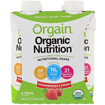 Orgain Organic Strawberries And Cream Nutri Shake 4 Pack 11 Fz
