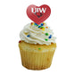 GRAPHICS & MORE Cupcake Picks Set of 6, Acrylic, University of the Incarnate Word, Heart Decoration, One Size, Model CUPCAKE.HEART.CLCINC.Z008334