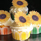 Sugar Robot Edible Sunflowers Cake Decorations - Large 2.5 - Set of 12 - Yellow