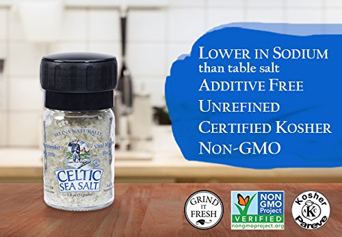 Light Grey Celtic Sea Salt Mini Grinder, 1.8 Ounces