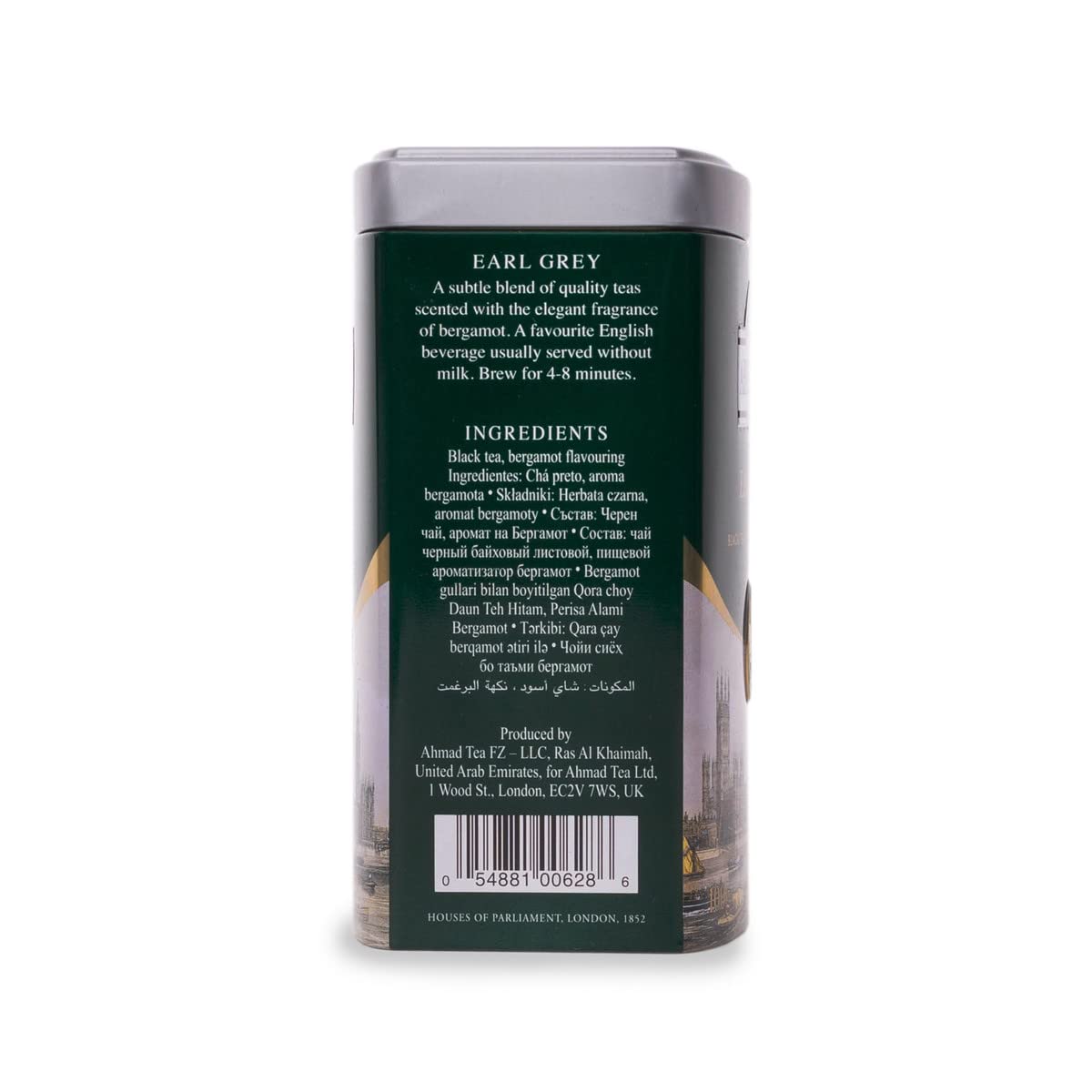 Ahmad Tea Earl Grey Caddy, 3.5-Ounce Tins (Pack of 6), 100g Caddy, Model 628
