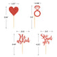 Donoter 24 Pieces Red Glitter Engagement Cupcake Toppers He Asked She Said Yes Diamond Ring Heart Cupcake Picks For Wedding Brid