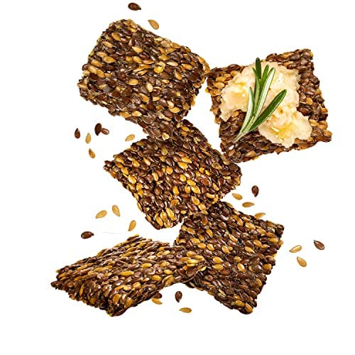 Flackers Organic Rosemary Flaxseed  Ers, 5 Ounce 6-Pack, Gluten Free, Non Gmo, Vegan, Keto Snack, 9 Grams Fiber, 1 Net Carb