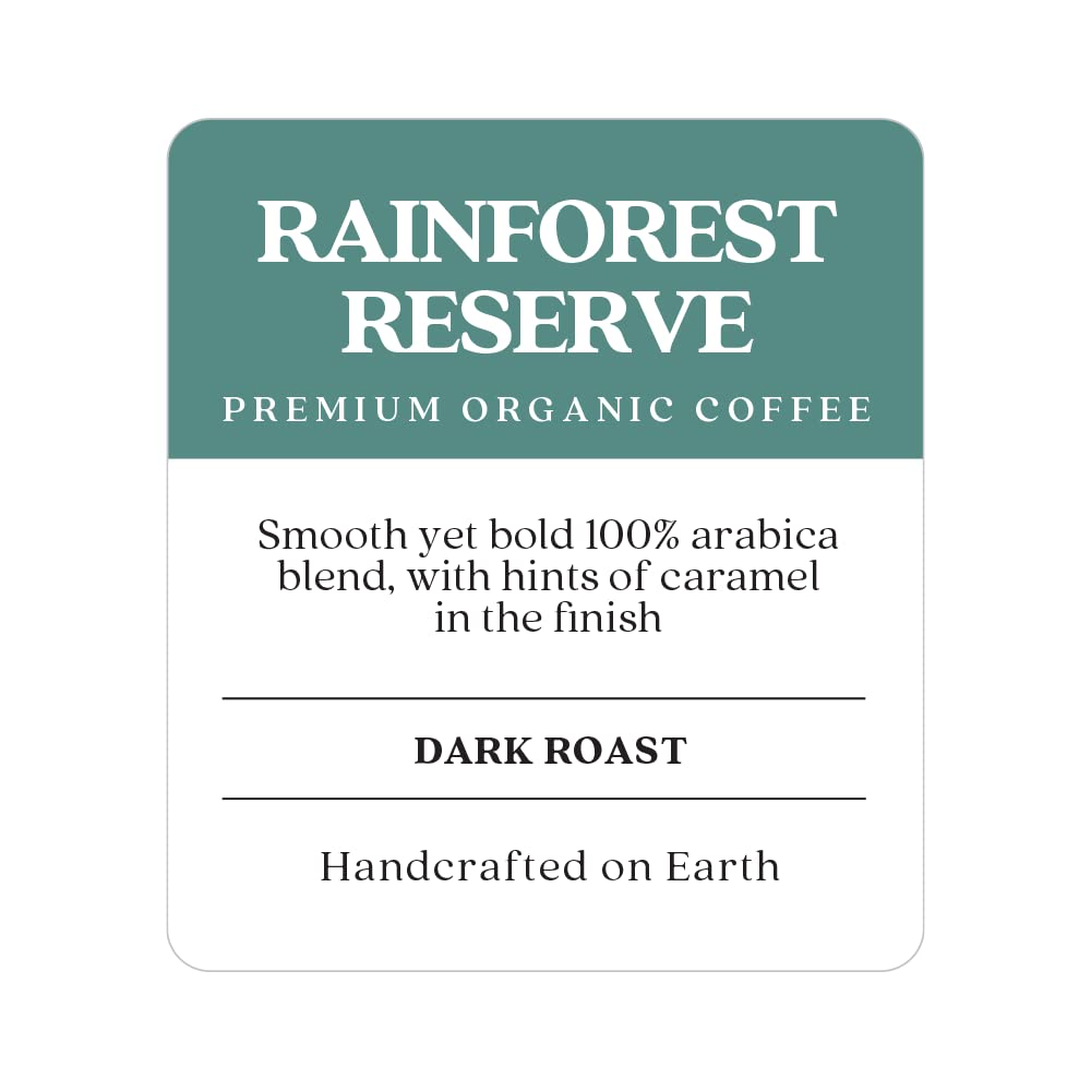Copper Moon Dark Roast Whole Bean Coffee, Rainforest Reserve Organic Blend, 2 Lb