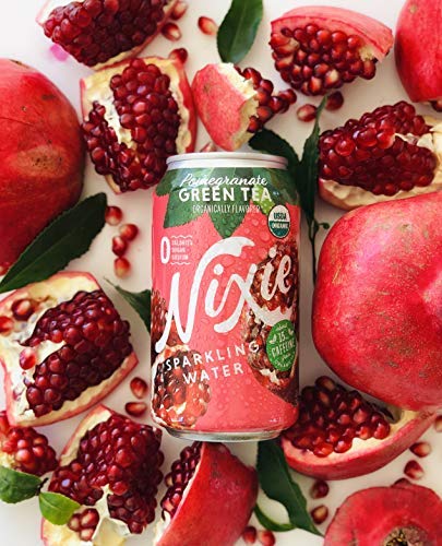 Nixie Sparkling Water Organic Pomegranate Green Tea Sparkling Water, 12 FZ