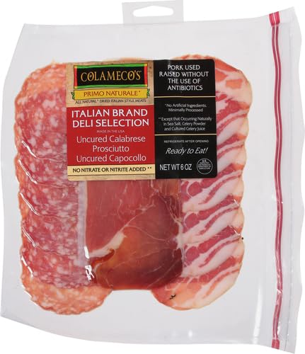 Colamecos, Italian Brand Deli Meats - Uncured Calabrese, Prosciutto, & Uncured Capocollo, 6 oz