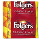 Folgers Classic Roast Coffee Fraction Packs, 0.9 Oz, Box of 36 Packs, Coffee Flavor