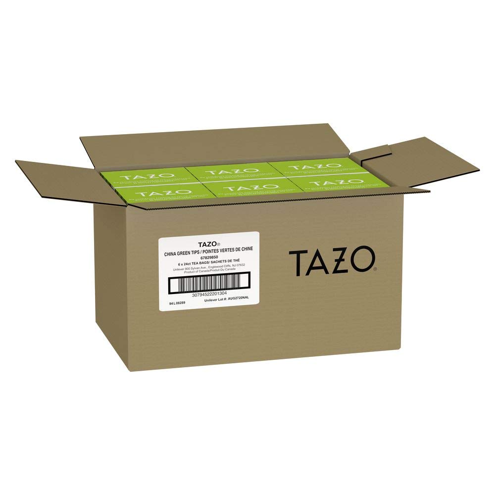 Tazo China Green Tips Enveloped Hot Tea Bags Non Gmo, 24 Count, Pack Of 6