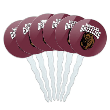 University of Montana Primary Logo Cupcake Picks Toppers Decoration Set of 6