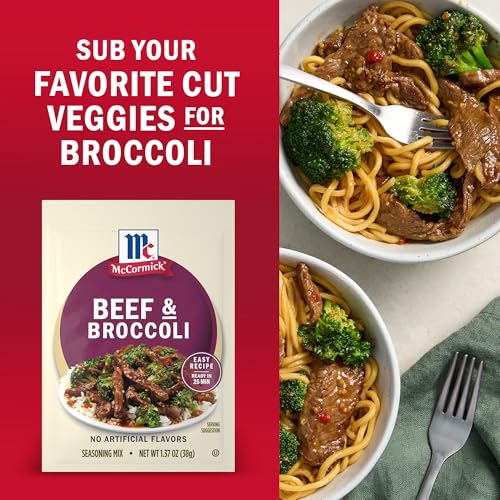 McCormick Seasoning Mix  Beef & Broccoli  No Artificial Flavors  For Restaurant-Style Beef & Broccoli in Just 25 Minutes  1.37 oz (Pack of 12)