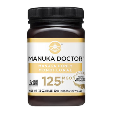 MANUKA DOCTOR - MGO 125+ Manuka Honey Monofloral, 100% Pure New Zealand Honey. Certified. Guaranteed. RAW. Non-GMO (17.6 oz)