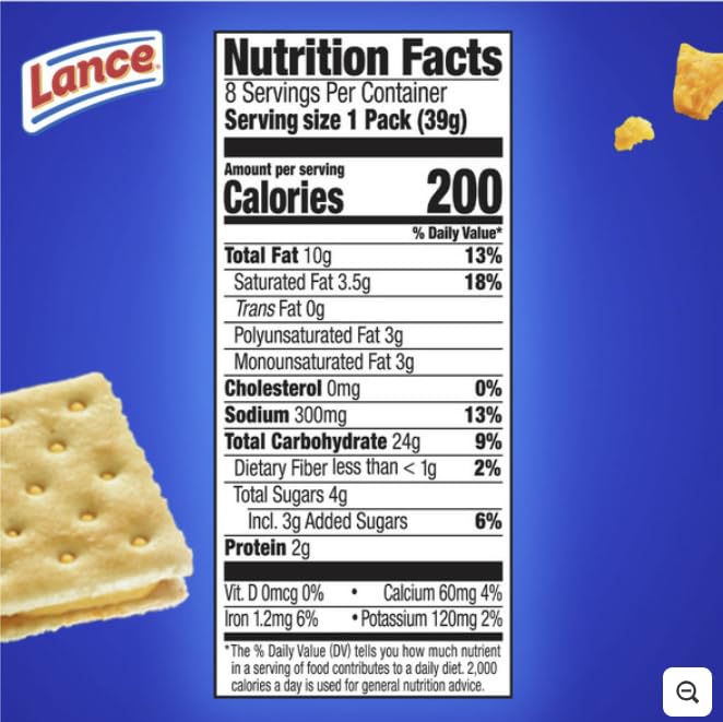Vallary Lance Sandwich  ers - Grilled Cheese, 1.3 Ounce Pack of 40 Individual Packs