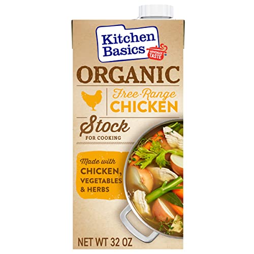 Kitchen Basics Organic Free Range Chicken Stock, 32 Oz (Pack Of 12) | No Artificial Flavors And Gluten Free |