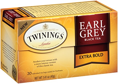 Twinings Earl Grey Extra Bold Individually Wrapped Black Tea Bags, 20 Count Pack Of 6, Caffeinated, Flavoured With Citrus And Bergamot