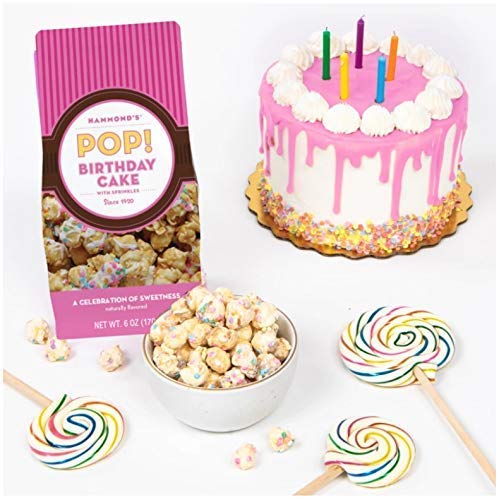 Hammond'S Candies | Gourmet Birthday Cake Popcorn | 3 Bags, Great For Snacking | Small Batches Popped To Perfection | Handcrafte