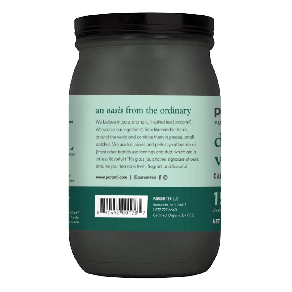 Paromi Detox With Me Rooibos Organic Tea Organic Herbal Tea, Signature Jar, 15 Count