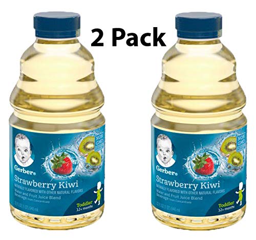 Gerber Water & Fruit Toddler Juice Blend, Strawberry Kiwi, 32 Ounce Bottles