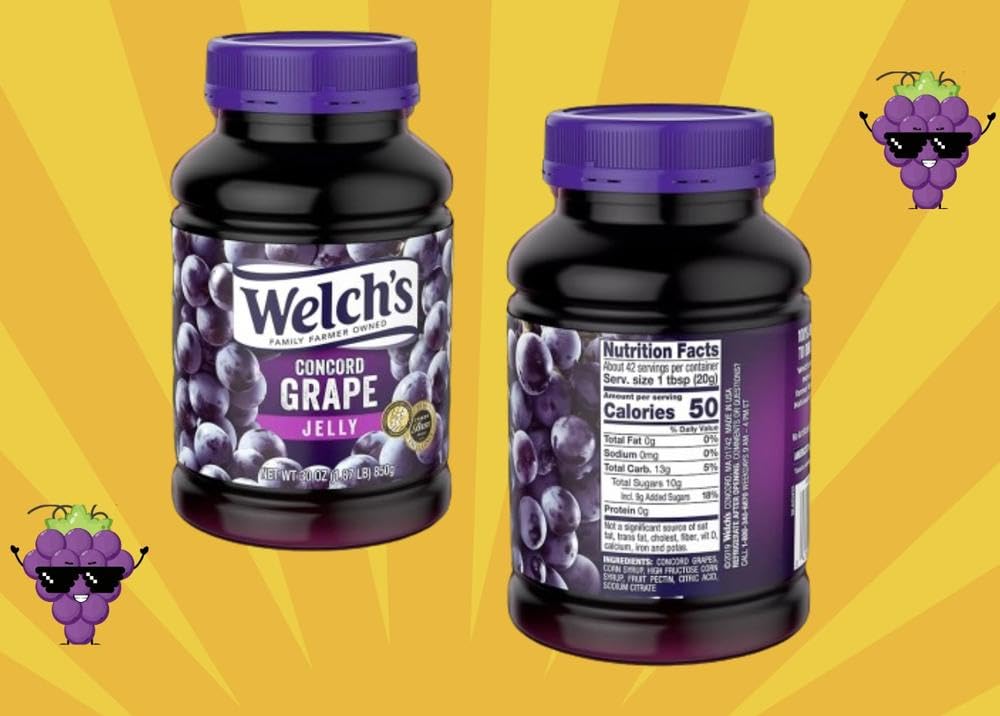 Welchs Concord Grape Jelly 30Oz, (Pack Of 2) - Concord Grape Jelly, Ideal For Breakfasts And Desserts, Gluten-Free, Sold By Mark
