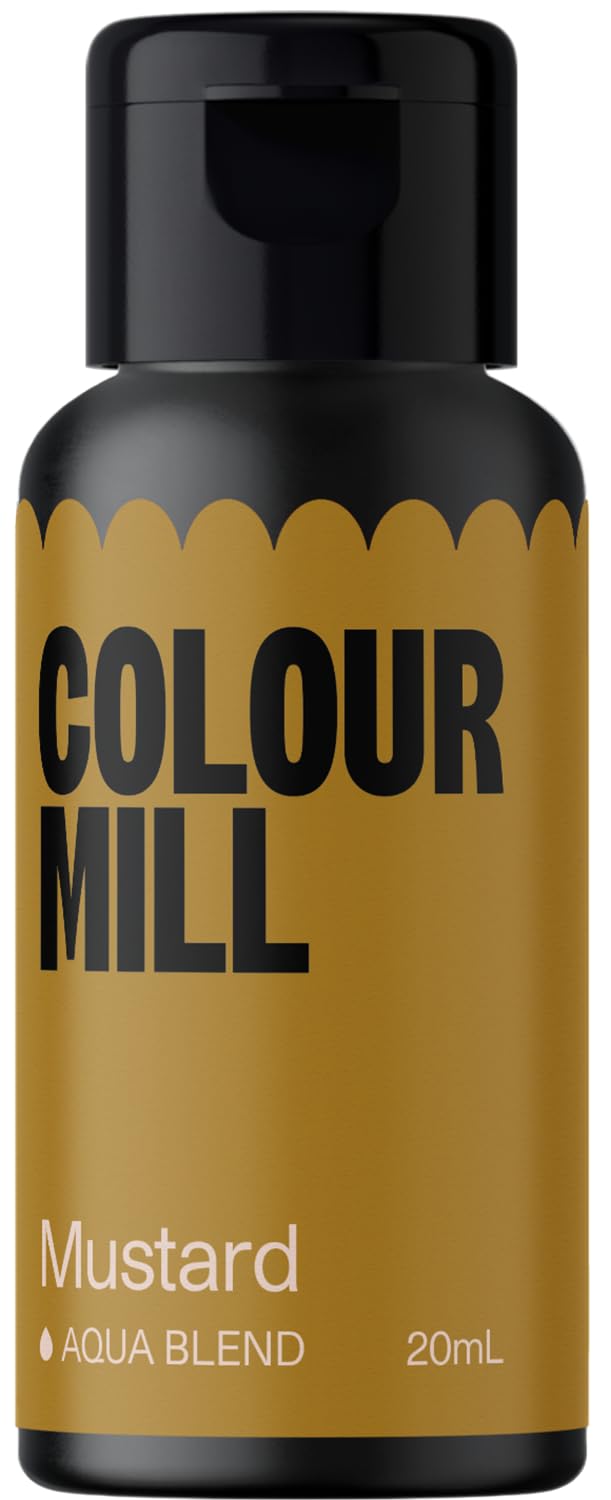 Colour Mill Aqua Blend Food Coloring, 20ml, Water-Based, Mustard - Gold, Model CMA20MUS