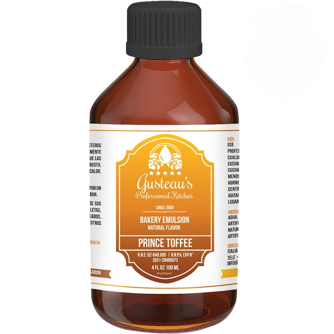 Gusteau's - Prince Toffee Flavor Bakery Emulsion, 4 fl oz (100ml) (Prince Toffee)