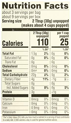 365 by Whole Foods Market Organic Microwave Popcorn, No Oil or Salt, 9 OZ, Healthy Snack