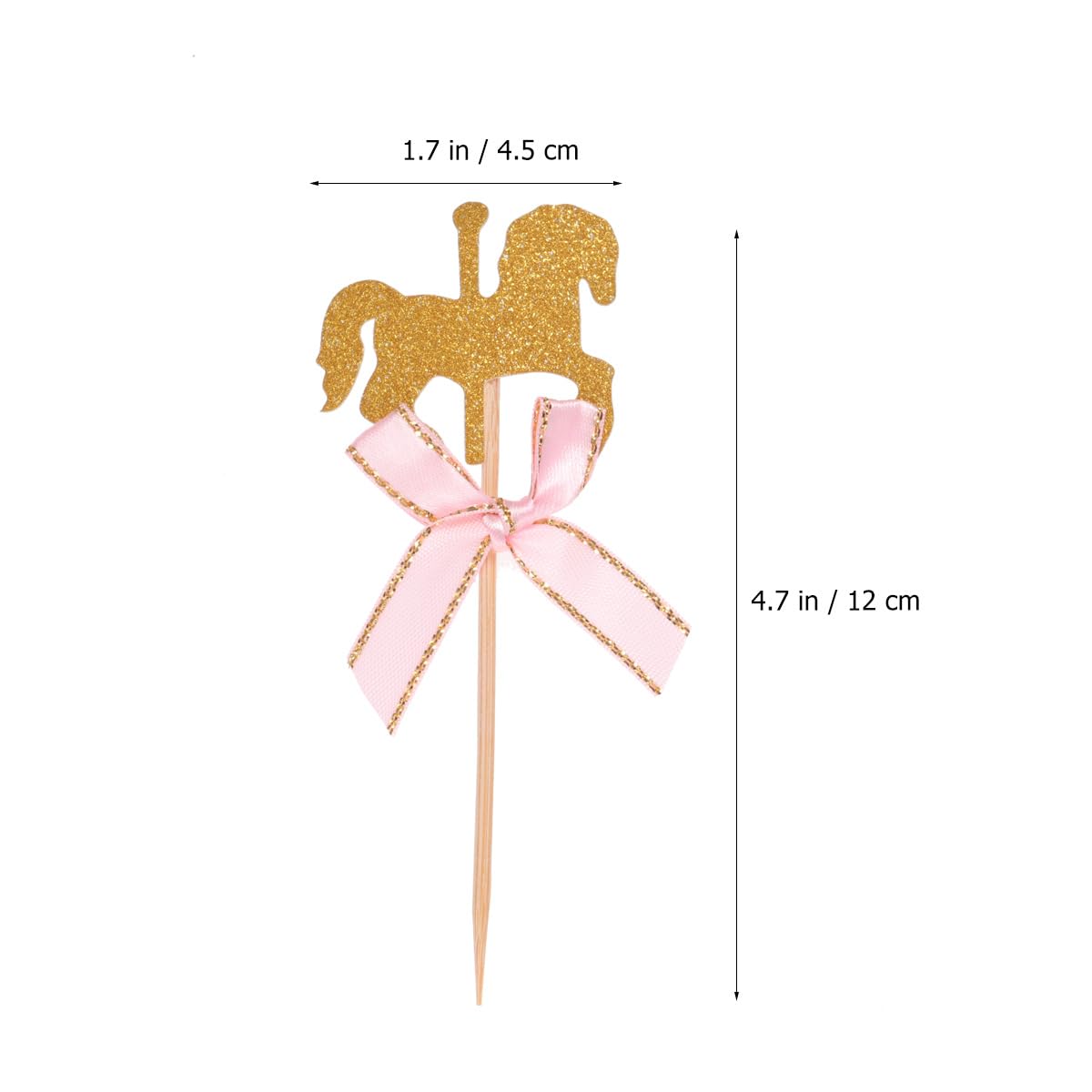 NUOBESTY 20Pcs Carousel Horse Cupcake Toppers Horse Cake Decoration Cake Picks for Birthday Wedding Baby Shower Party Supplies