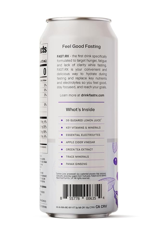 FAST:  Blueberry Acai Electrolyte Drink, Zero Sugar, 16 Fl Oz, Pack of 12