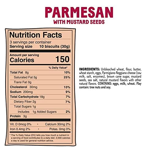 Michel et Augustin Gourmet  ers, Parmesan Cheese Biscuits with Mustard Seeds, 3.5 oz Pack