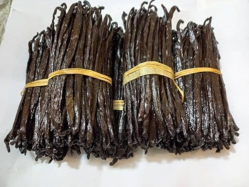 Akshit Gourmet Whole Vanilla Beans - Grade A+, 50 Pods, 6-8 Inches, Non-GMO, Ideal for Extracts & Baking