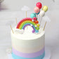 SULOLI Rainbow Cake Toppers Set, 12 Pcs Pastel Clay, 3.9 inches, Model S-PL-8554, Ideal for Kids Birthday Party Decorations