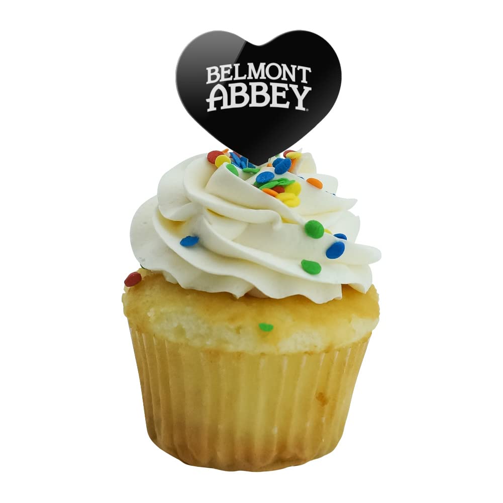 GRAPHICS & MORE Heart Love Cupcake Picks Set of 6 - Acrylic, Belmont Abbey College, Model CUPT.HRT.ACR.6PK.CLCBAB500B
