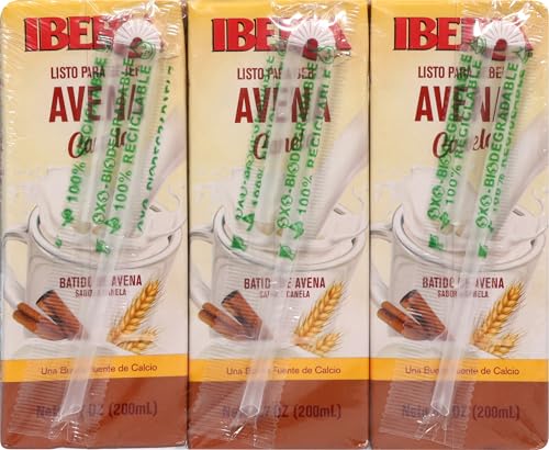 Iberia Oatmeal Drink, Cinnamon Flavor, Ready-to-Drink, 7 Fl Oz, Pack of 24