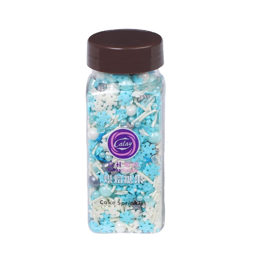 Eastron Edible Frozen Sprinkles Candy Snowflake Sugar Cake Cupcake Toppers Cookie Dessert Decorations for Halloween Christmas Bi