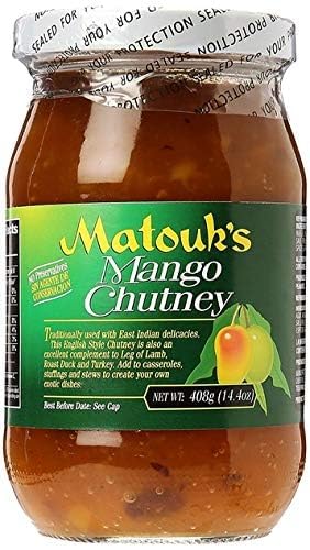 Matouks Mango Chutney, 16 oz Jar, Sweet and Spicy Condiment, Perfect for Dipping and Cooking