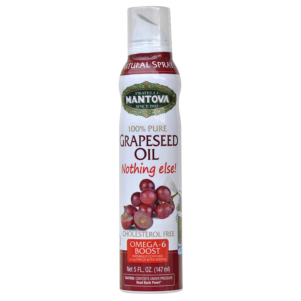 Mantova Grapeseed Oil Cooking Spray, 100% Pure, Omega-6, 5 Fl Oz