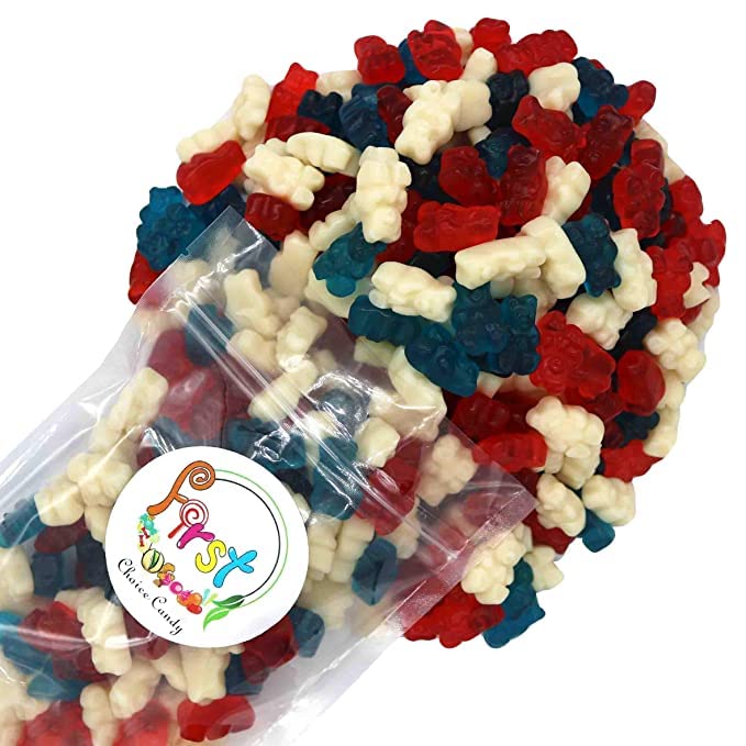 FirstChoiceCandy Gummy Bears (Patriotic Red-White & Blue, 2.5 Pound (Pack of 1))