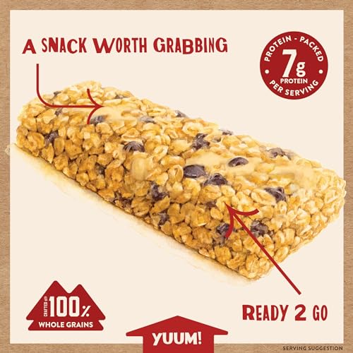 Kodiak Cakes Chewy Granola Snack Bars, Peanut Butter Chocolate Chip, High Protein, 100% Whole Grains, 12 boxes with 5 bars each