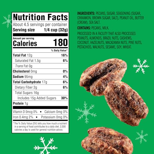 Emerald Nuts Cinnamon Toffee Pecans (1-Pack) | 5Oz Resealable Bag | Kosher Dairy Certified, Non-Gmo, Contains No Artificial Pres
