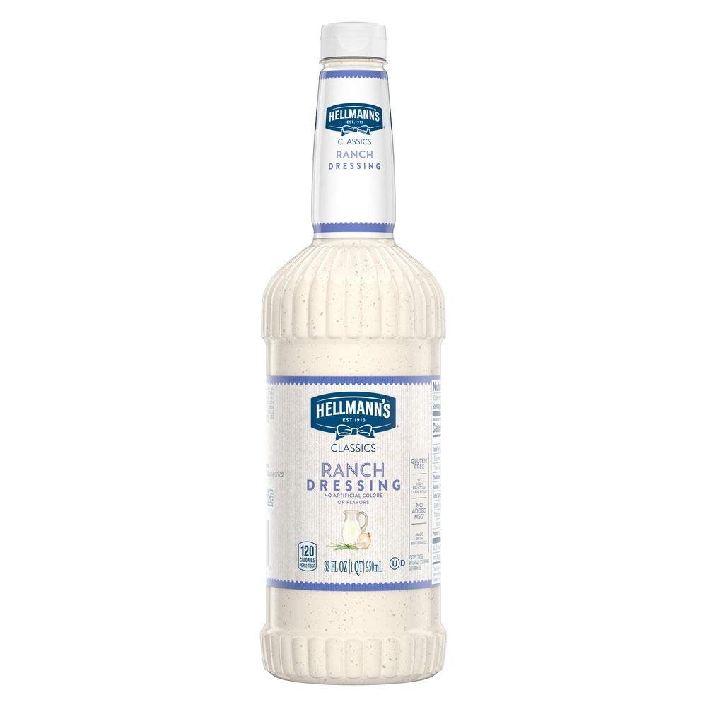 Hellmanns Classics Ranch Salad Dressing Salad Bar Bottles Gluten Free, No Artificial Flavors, Colors, added MSG or High Fructos