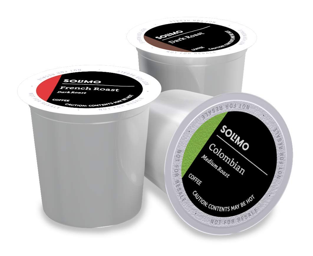 Solimo Single Serve Coffee Cups Assorted Pack - French, Dark, Colombian, 100 Count