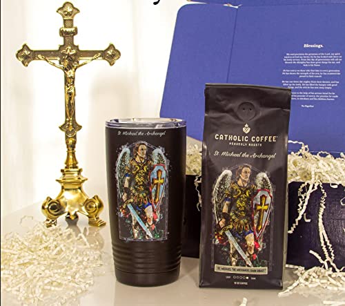 Catholic Coffee St. Michael Dark Roast Whole Bean Coffee with Almond & Citrus Notes, 12oz Bag