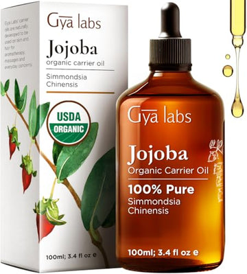 Gya Labs Organic Jojoba Oil For Skin - Vegan & Pure Jojoba Oil Organic Cold Pressed Unrefined - Jojoba Oil For Hair, Ear Stretch