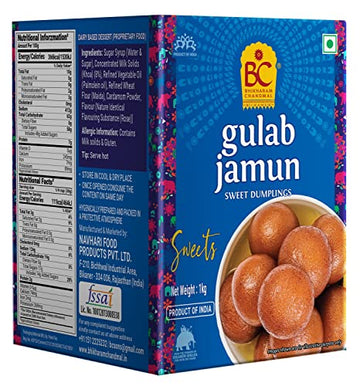 Bhikharam Chandmal Gulab Jamun Tin Sweets- Open & Eat - Indian Sweets - 1 Kg - 14 Pieces