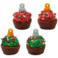 Gold And Silver Christmas Ornament Edible Sugar Cake Toppers, 24 Count